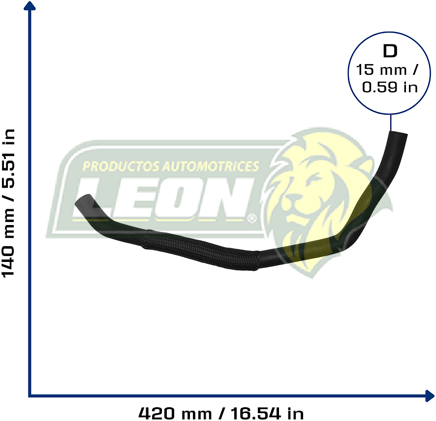 MANGUERA REFRIG. FORD FOCUS 2.0L 12-18 (A TOMA DE AGUA) (CM5E8A582AA, 5110497) Ø: 15 mm, L: 200x400 mm, LONGITUD: 600 mm