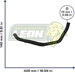 MANGUERA REFRIG. FORD FOCUS 2.0L 12-18 (A TOMA DE AGUA) (CM5E8A582AA, 5110497) Ø: 15 mm, L: 200x400 mm, LONGITUD: 600 mm