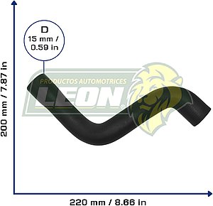 MANGUERA RAD. INF. VW GOLF A4 L4 2.0L 95-00, CABRIO L4 2.0L 95-02, JETTA A3 L4 1.8L 94-95, M. BENZ L4 2.0L 93-98 (1H0121051C, 1H0121051L) Ø: 30 mm, L: 250x200 mm, LONGITUD: 340 mm