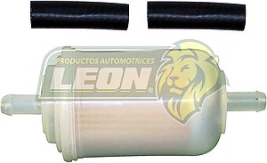 FILTRO GASOLINA UNIVERSAL GRANDE FORD, G.M., DODGE 3/8 CON MANGUERAS (PLASTICO)