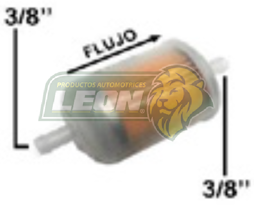 FILTRO GASOLINA UNIVERSAL PK-UP Y CAMION CARBURADOS 60-92 3/8 124mm PLASTICO