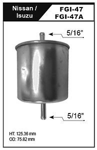 FILTRO GASOLINA NISSAN PATHFINDER V6 94-98, 300 ZX V6 Y V8
