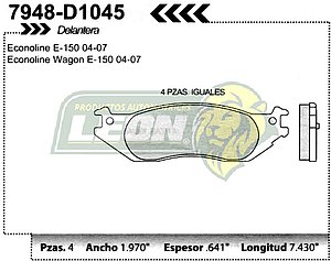 BALATA F.D. R.D. FORD ECONOLINE E-150, E-250 03-07