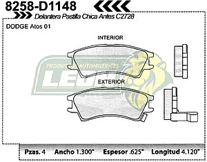 BALATA F.D. R.D. HYUNDAI ATOS 01-03