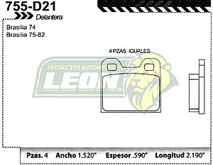 BALATA F.D. R.D. VW BRASILIA 71-83, SEDAN 95-96