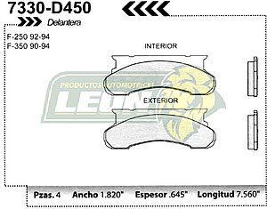BALATA F.D. R.D. FORD F-250, F-350 89-94