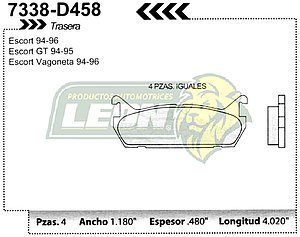 BALATA F.D. R.T. FORD ESCORT 91-96