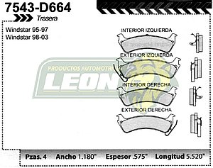 BALATA F.D. R.T. FORD WINDSTAR 95-03