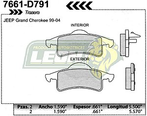 BALATA F.D. R.T. JEEP GRAN CHEROKEE 99-04