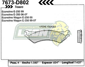 BALATA F.D. R.T. FORD E-250, E-350 97-07