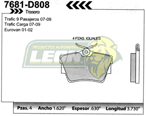 BALATA F.D. R.T. VW EUROVAN 00-04