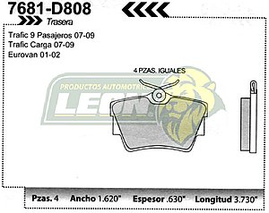 BALATA F.D. R.T. VW EUROVAN 00-04