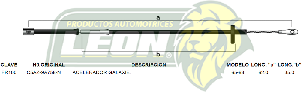 CHICOTE ACEL. GALAXIE 65-68