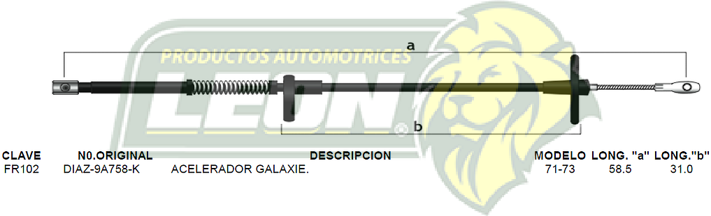 CHICOTE ACEL. GALAXIE 71-73