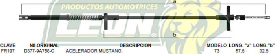 CHICOTE ACEL. MUSTANG 73
