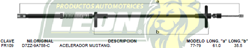 CHICOTE ACEL. MUSTANG 77-79