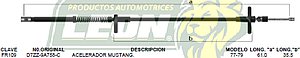 CHICOTE ACEL. MUSTANG 77-79