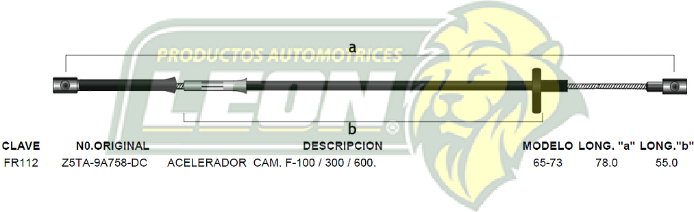 CHICOTE ACEL. F-100, 300, 600 CAM. 65-73