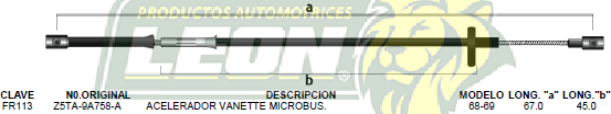CHICOTE ACEL. VANETTE MICROBUS 68-69
