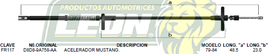 CHICOTE ACEL. MUSTANG 79-84