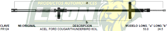 CHICOTE ACEL. FORD COUGAR, THUNDERBIRD 6C. 85
