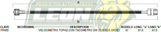 CHICOTE VELOC. AUTO MUSTANG AUT. 82