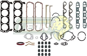 JUNTA MOTOR FORD V8 M.351W, 335 69-83 C/COLILLAS DE HULE CIGUEÑAL (JGO.)