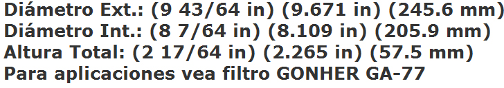FILTRO AIRE RAMBLER, JEEP 6 Cil, CAMIONETA WAGONEER 6 Cil (282) DINA 74-84