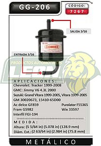 FILTRO GASOLINA G.M. TRACKER