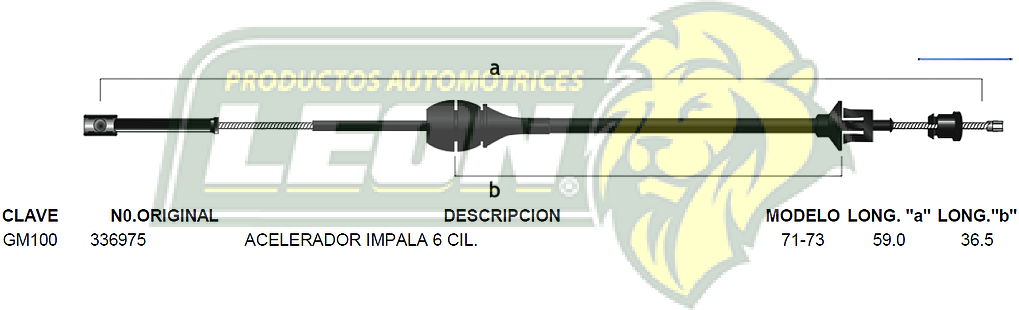 CHICOTE ACEL. IMPALA 6 Cil. 71-73