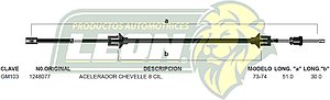 CHICOTE ACEL. CHEVELLE 8 Cil. 73-74
