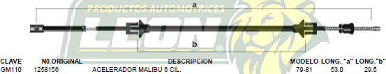 CHICOTE ACEL. MALIBU 6 Cil. 79-81