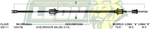 CHICOTE ACEL. MALIBU 8 Cil. 79-81