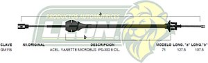 CHICOTE ACEL. VANETTE MICROBUS PS-300 8C. 71