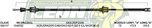 CHICOTE ACEL. CAMION C-60, P-300 6C. MICROBUS 75