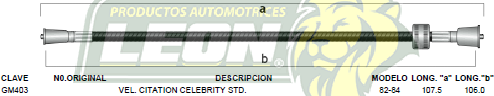 CHICOTE VELOC. CAMIONETA CHEYENNE AUT. 79-83