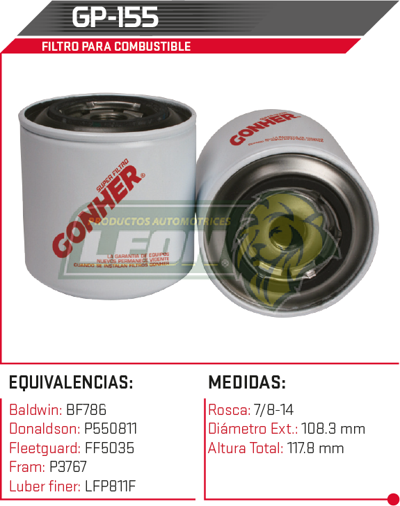 FILTRO GASOLINA FORD E INTERNATIONAL CAMION 6.9L 83-88