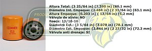 FILTRO ACEITE G.M. PONTIAC SUNFIRE 2.4L F.I. GT 97-98, MALIBU V8 3.1L LX, LS 97-98, Z24 2.4L MP, SERVICIO PESADO COLLINS AUTOBUS, ELDORADO BUS, GM CAMION TOPKICK, KODIAK, GIRARDIN CUT-AWAY, ISUZU, MID BUS, THOMAS BUS, TRANS TECH AUTOBUS