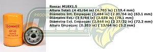 FILTRO ACEITE G.M. BLAZER, S10 MAXI CAB, SILOHOUETTE, MAXI CAB 91-94 CORTO