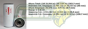 FILTRO ACEITE G.M.C. DETROIT DIESEL, DINA CUMMINS (SERV. PESADO)
