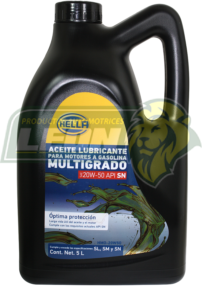 ACEITE PARA MOTOR DE GASOLINA MULTIGRADO SAE20W50 5 Lt.
