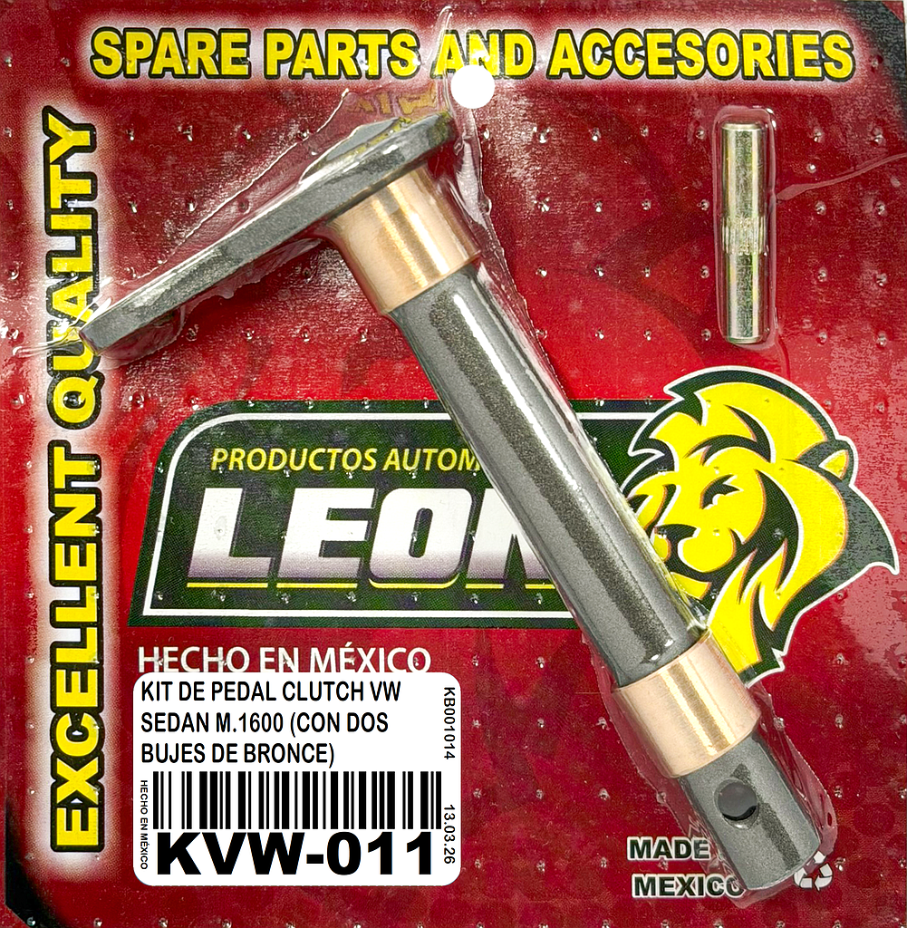 KIT DE PEDAL CLUTCH VW SEDAN M.1600 (CON DOS BUJES DE BRONCE)