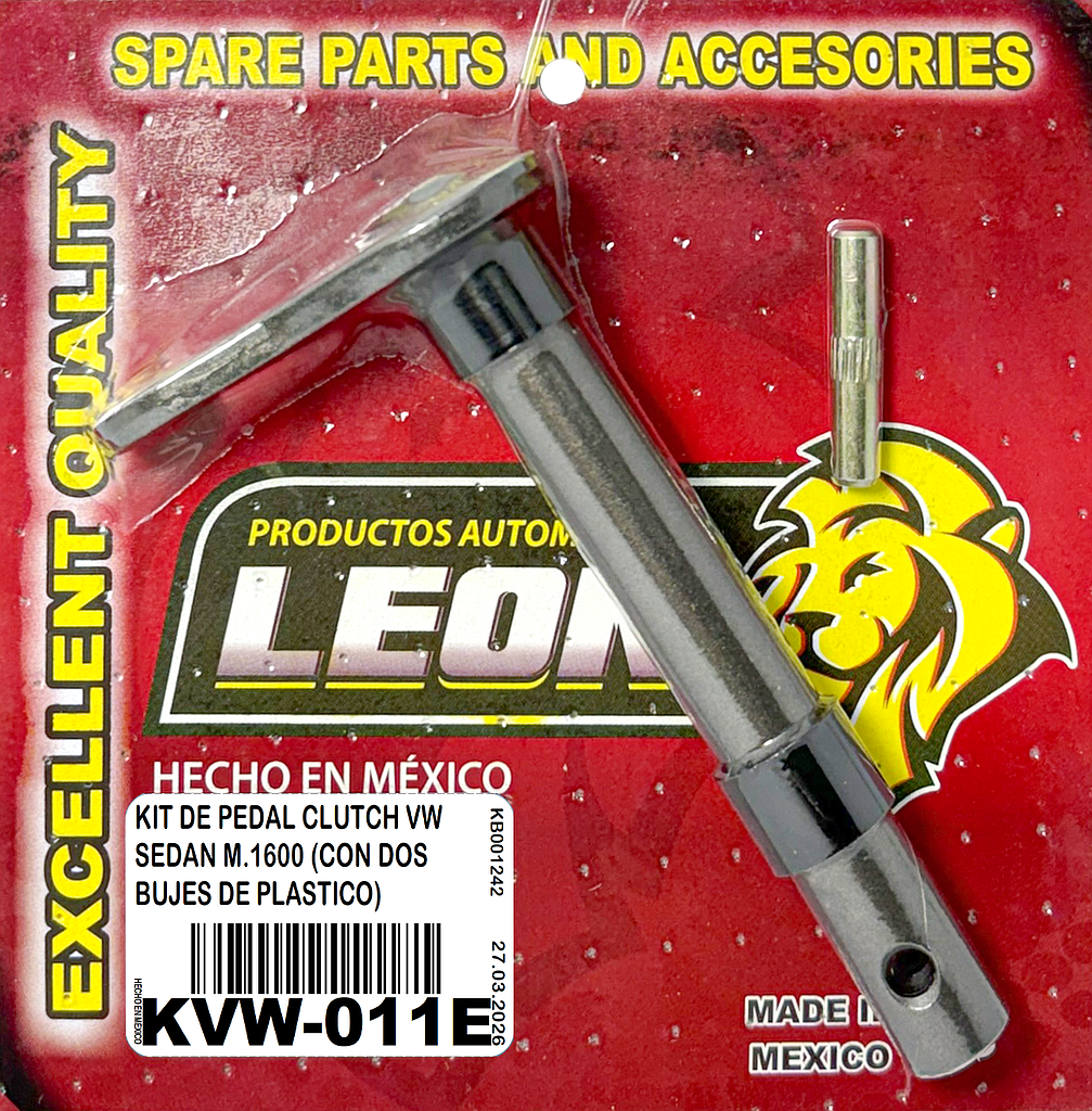 KIT DE PEDAL CLUTCH VW SEDAN M.1600 (CON DOS BUJES DE PLASTICO)