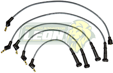 JUEGO CABLE BUJIA NISSAN TSURU III F.I. 8V (TAPA ROJA) “CAP. CORTO” 4 Cil. 1.6L ENC. ELEC. 92-94 (7mm)