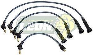 JUEGO CABLE BUJIA NISSAN HIKARI, TSURU I, II, (CAP. ORIG.) Å1992 M.1500, 1600 ENC. CONV. 8mm