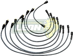 JUEGO CABLE BUJIA DODGE DART, CHARGER, CORONET, LeBARON, SUPER BEE Å1981, D100, 300, 350, 600, RAM CHARGER Å1992 8C. M.360 ENC. CONV. Y ELEC. 8mm