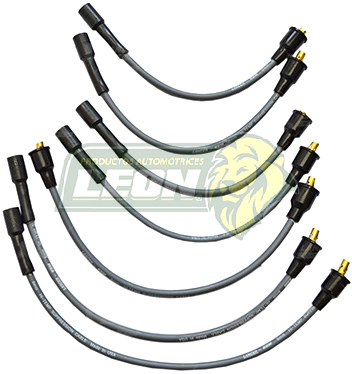 JUEGO CABLE BUJIA DODGE DART, DUSTER, VALIANT, VOLARE Å1981, D100, 150, 300, 350 Å1992 6C. M.225 ENC. CONV. Y ELEC. 8mm