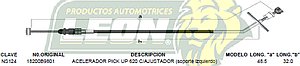 CHICOTE ACEL. PK-UP NISSAN 620 CON AJUSTADOR (sop. izq)