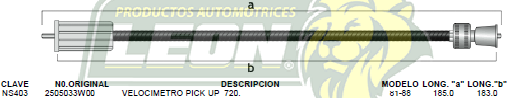 CHICOTE VELOC. PK-UP 720 81-88