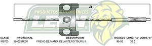 CHICOTE FRENO MANO DELANTERO TSURU II 88-92